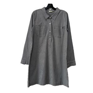 Spartina 449 Womens Size XL Long sleeve Tunic Shirt Dress Blue/White Striped